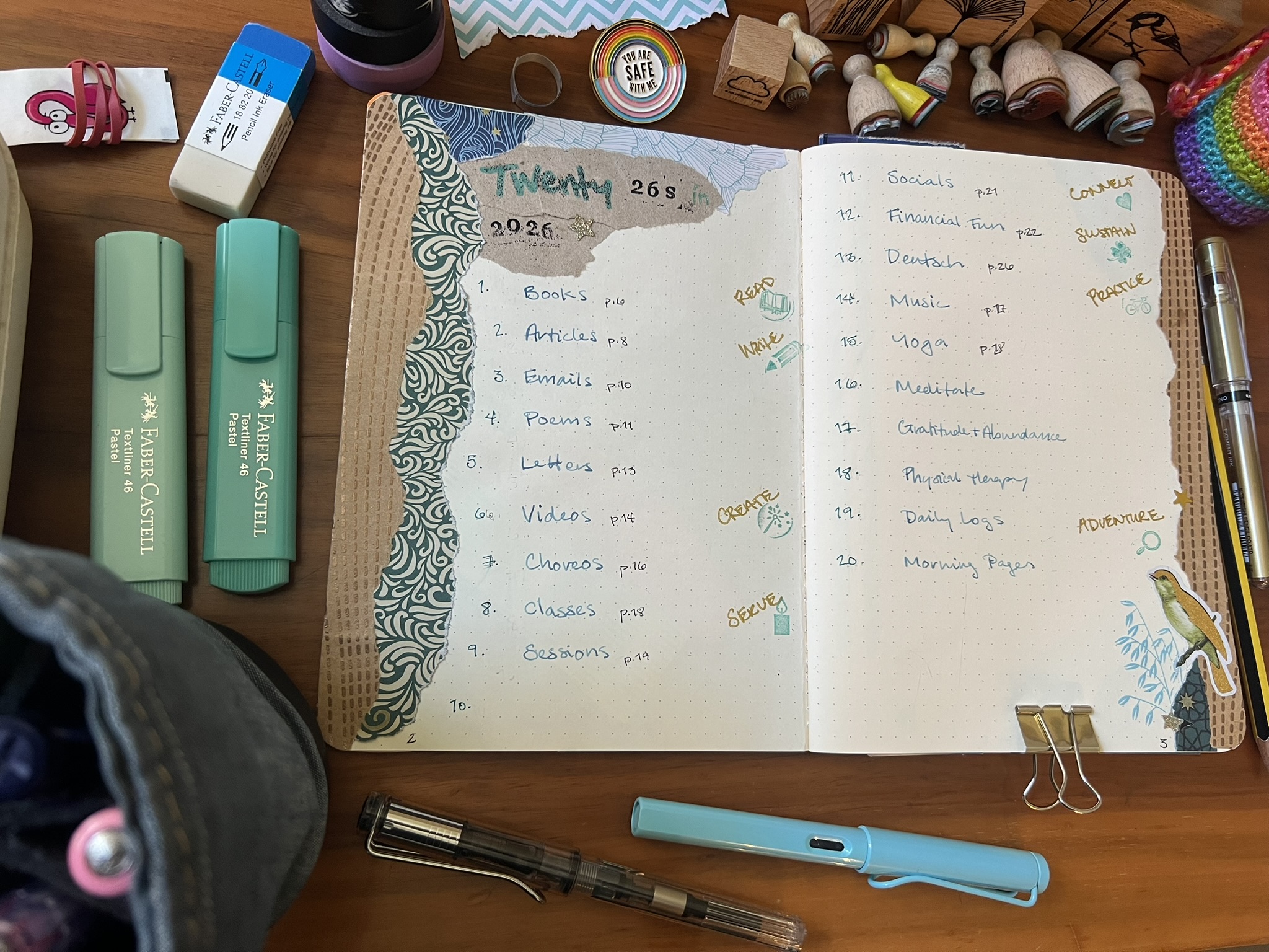 Twenty-26s in 2026 Bullet Journal Spread in my Annual Book